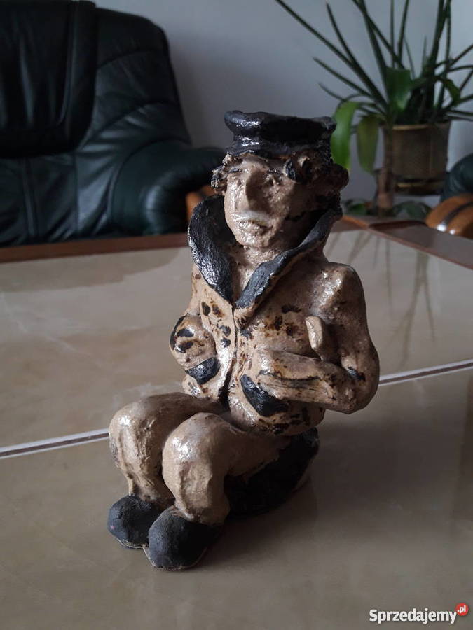 Stara figurka z szamotu sztuka ludowa lubelskie
