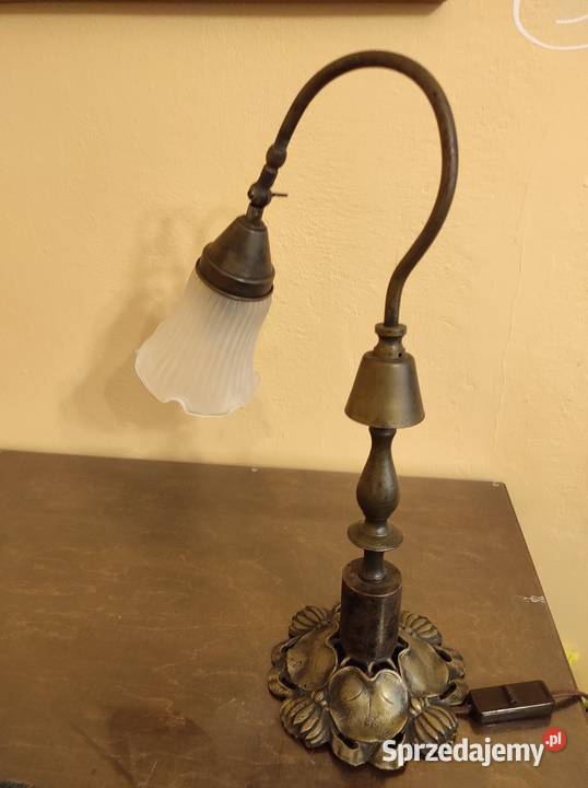 Żyrandol mosiężny 4 piunktowy lampka stołowa