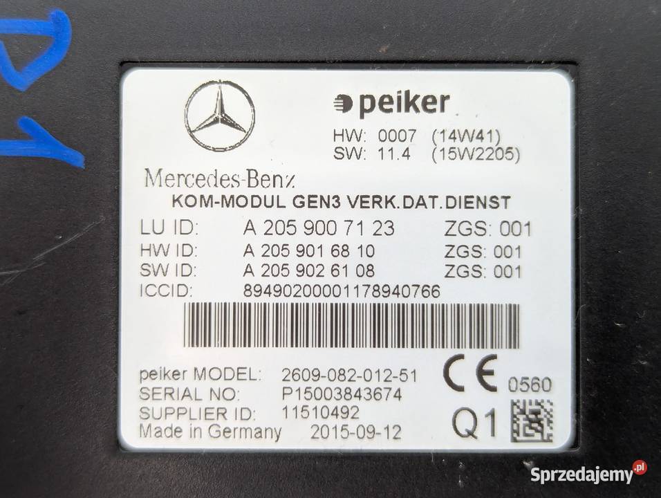 MODUŁ STEROWNIK KOMUNIKACJI GSM MERCEDES C 200 Białystok sprzedam