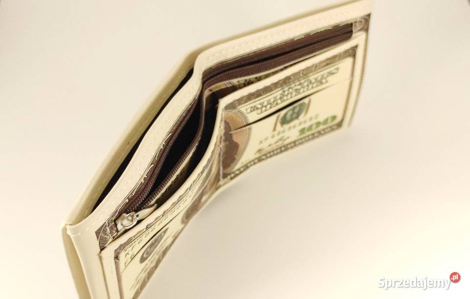 Portfel męski prezent 100 dolar skórzany Limanowa