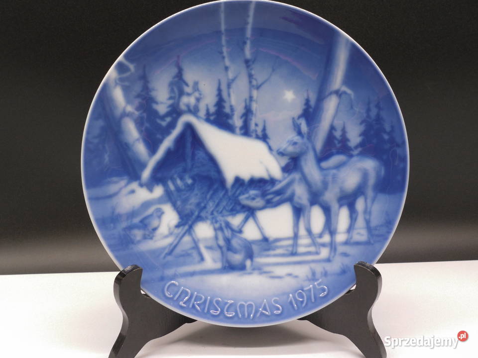 Talerz Świąteczny 1975 ROYALE Blue Winter China Raszków