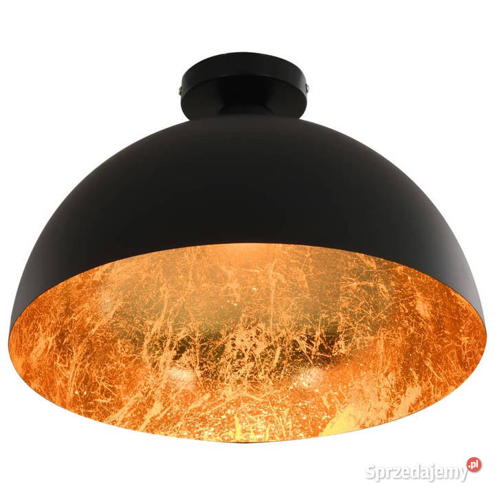 Lampy sufitowe 2 czarnozłote półkoliste E27