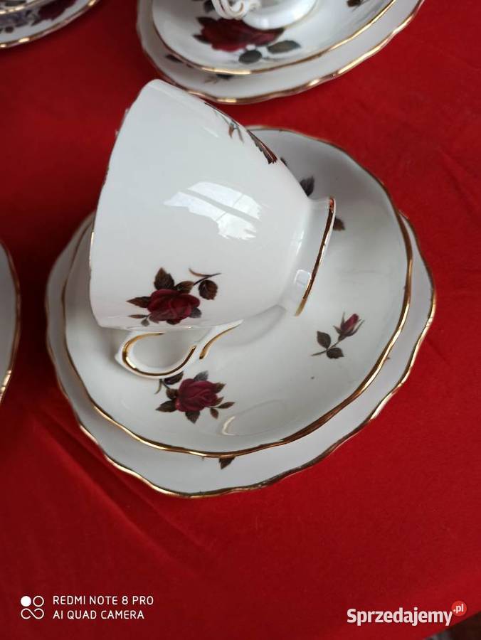 filiżanka z talerzykiem deserowym Colclough Made Gdańsk