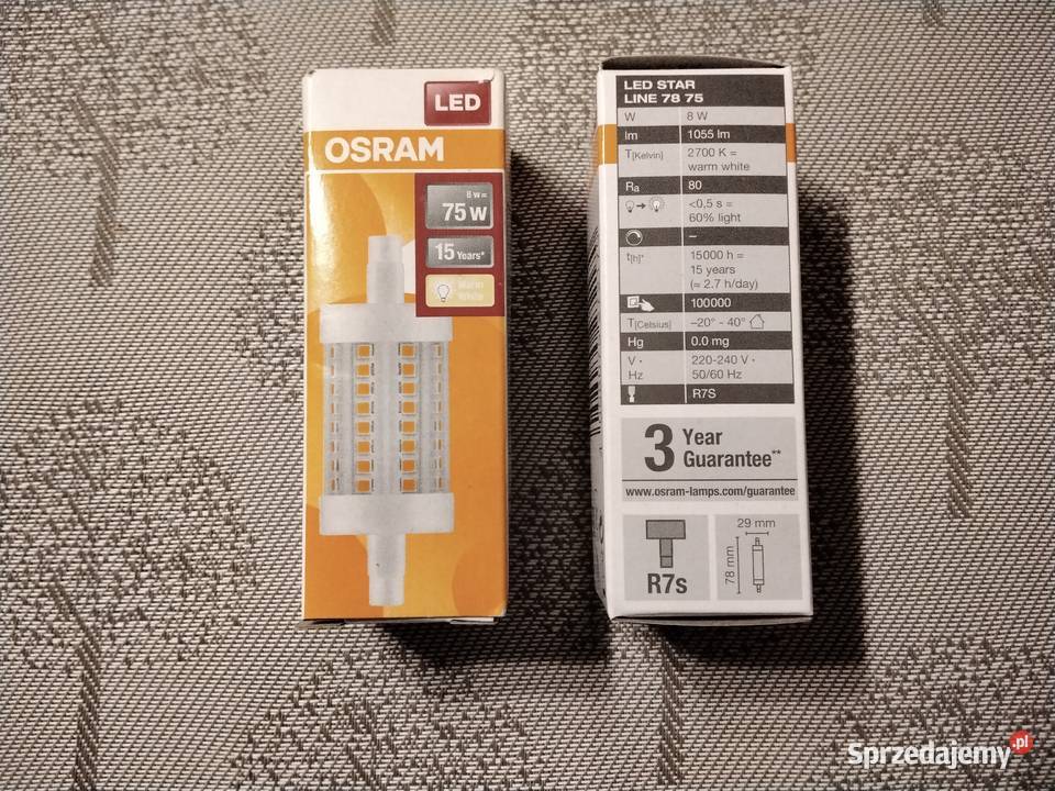 Żarówka LED R7s 78mm 8W 75W 1055lm 2700K Szczecin