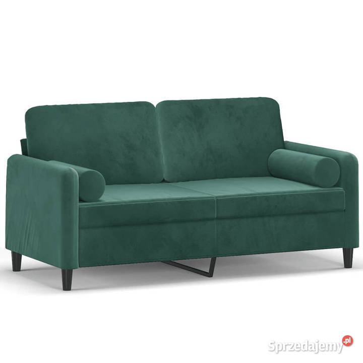 2osobowa sofa z poduszkami ciemnozielona 140 Sofy i kanapy Warszawa sprzedam
