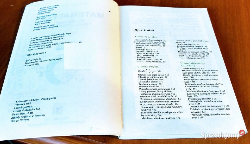 Matematyka 5 podręcznik klasy piątej szkoły pomorskie Gdańsk