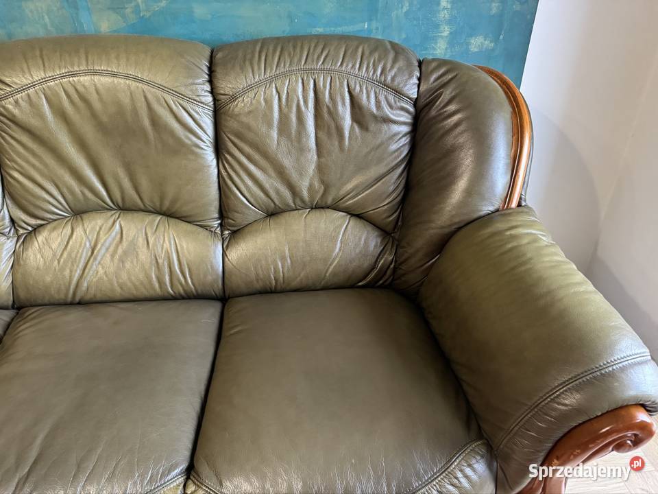 Sofa z czasów PRL skórzana lata 80 te 20 w antyk śląskie Częstochowa sprzedam