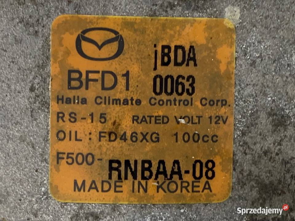 SPRĘŻARKA KLIMATYZACJI MAZDA 6 GJ F500RNBAA08 25 sprzedam