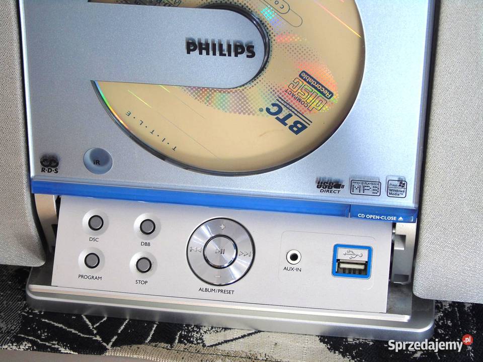 Wieża Philips CD USB mp3 kolumny sprawna DOSTAWA Wieże i miniwieże Jasło