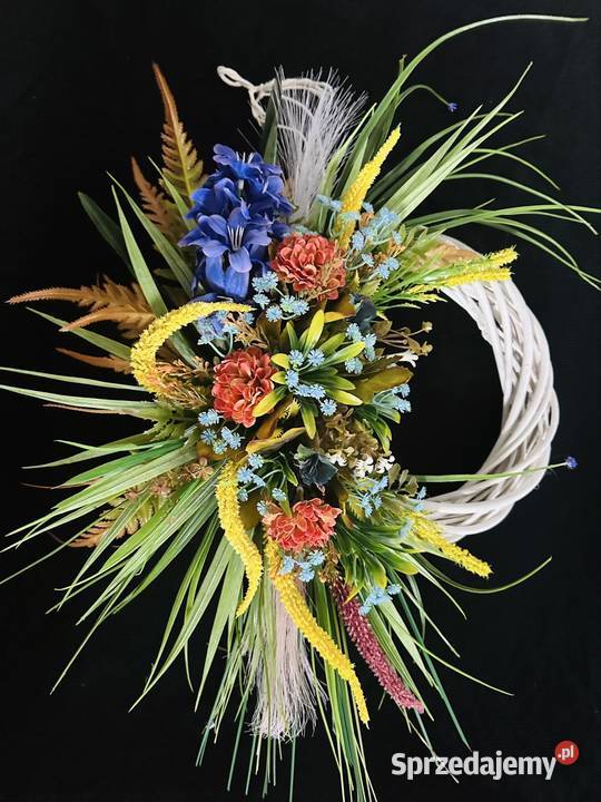 Wianek jesienny na drzwi handmade Dekoracje i ozdoby Przysucha