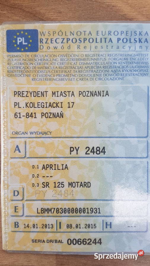 Aprilia SR 125 Motard skuter Poznań sprzedam
