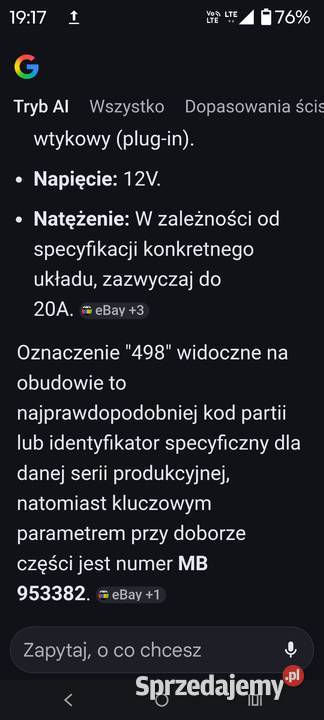 przekaznik Mitsubishi i Volvo MB953382 osobowe Wołomin