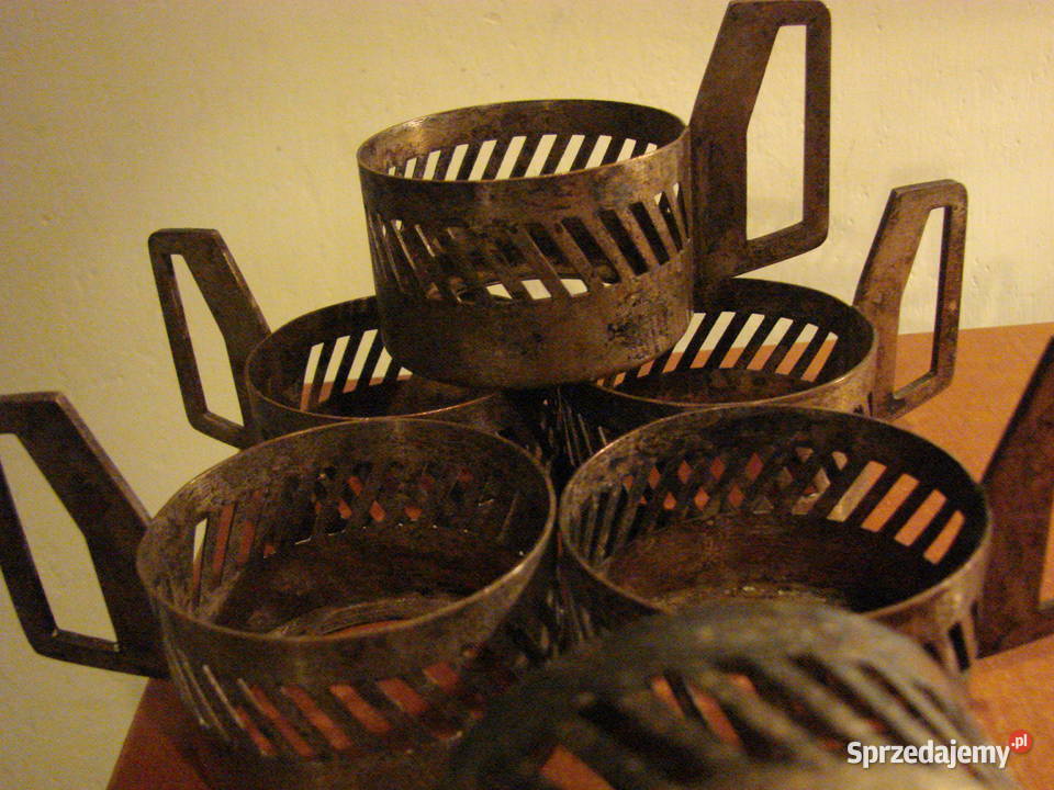 koszyki na szklanki plater PRL pomorskie Pruszcz Gdański