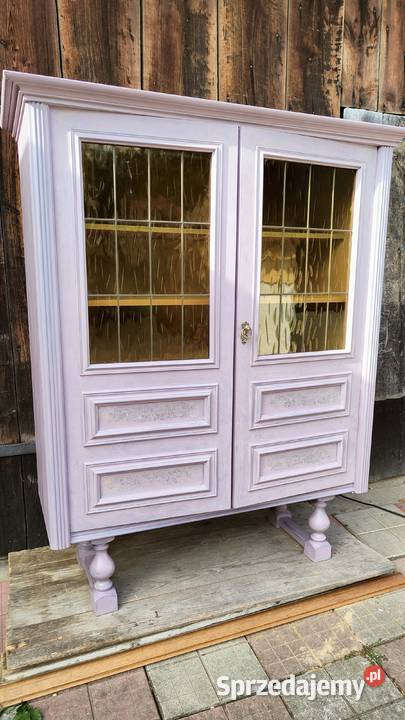 Lawendowy kredens przeszklony biblioteczka Rzeszów