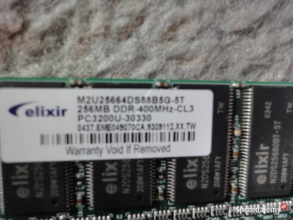 Pamięć Elixir 256MB PC3200 400MHz DDR małopolskie Kraków