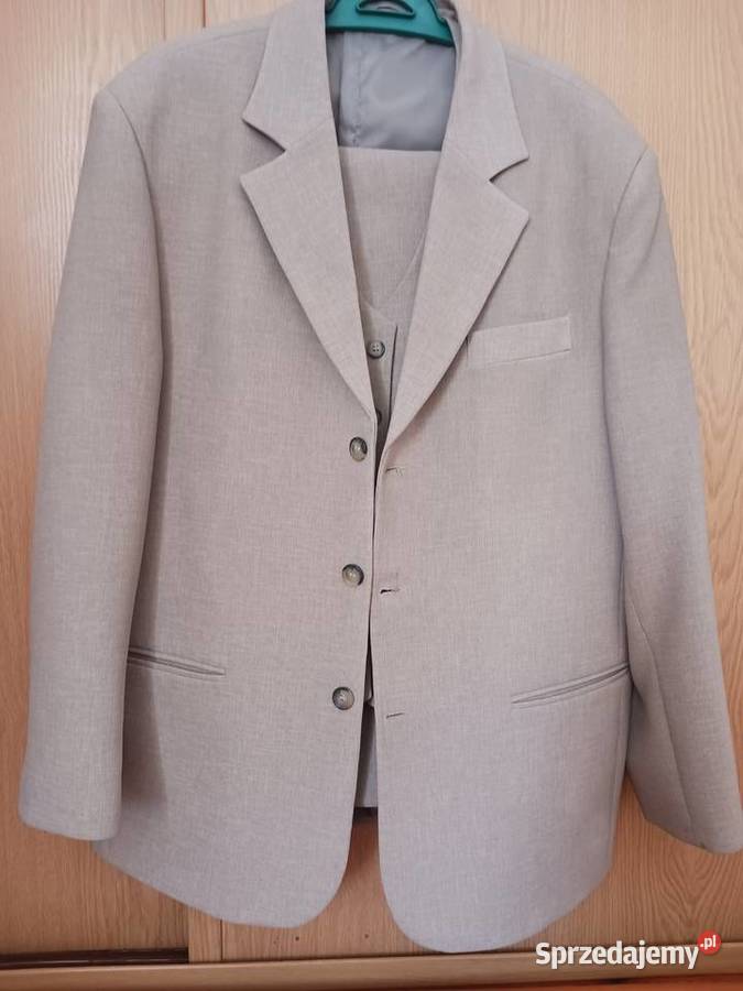 Garnitur męski beżowy 3 częściowy Rozmiar L