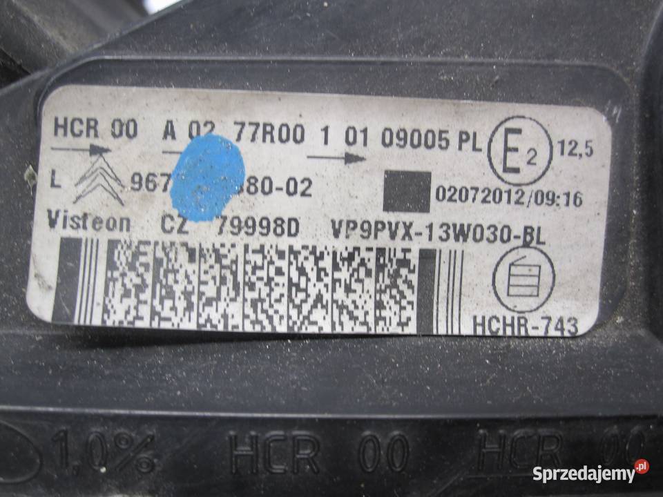 CITROEN C3 II 12r lampa lewa przód ANGLIK osobowe