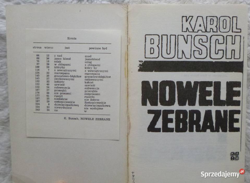 Nowele zebrane Karol Bunsch