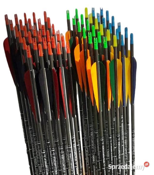 6X Strzała carbon do łuku z naturalnymi lotkami Nowy Sącz