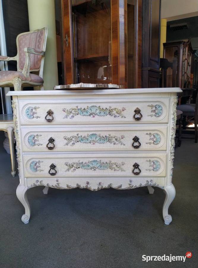 Francuska komoda Ludwik ecru z lustrem Białystok