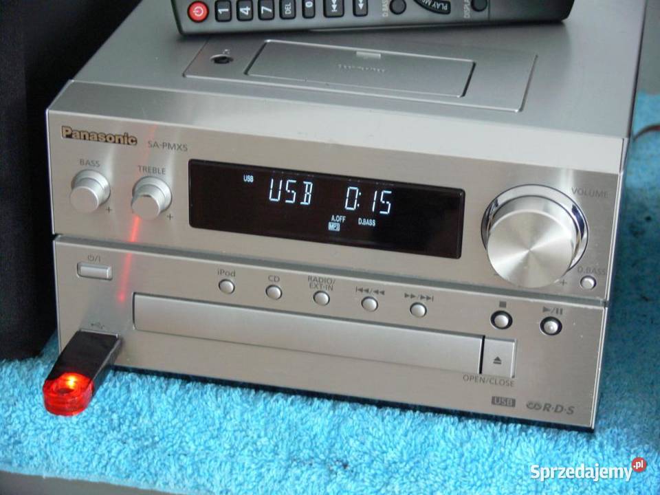 Wieża Panasonic SAPMX5 pil USB mp3 kolumny Jasło