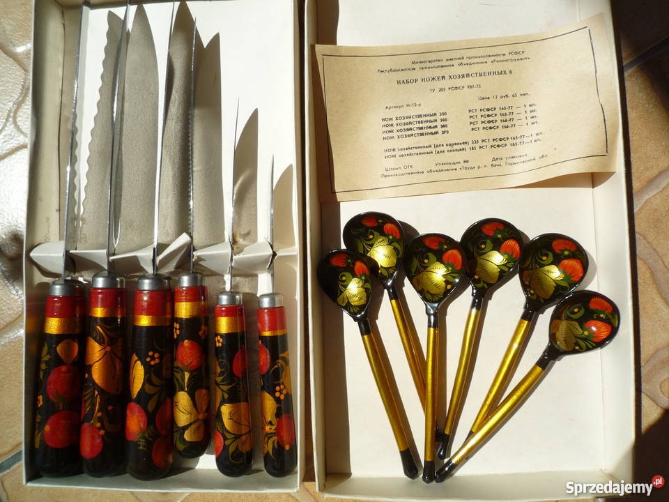 6X zestaw noży 6X zestaw łyżek dekoracyjnych mazowieckie Warszawa