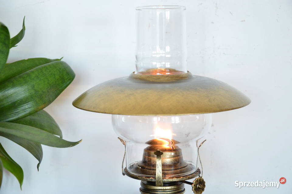 szklana LAMPA NAFTOWA stara patynowana Antyki Antyki, Sztuka, Kolekcje Jastrzębie-Zdrój