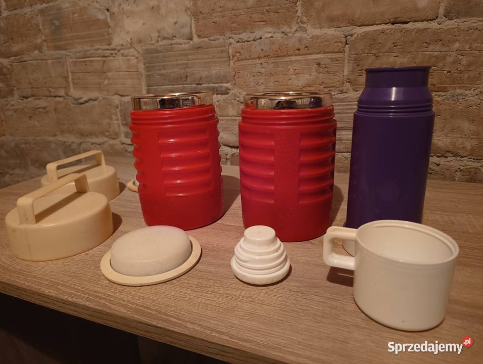 3 Termosy górnicze solidne oryginalne z epoki sprzedam