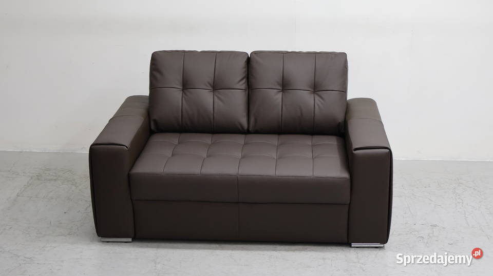 2 osobowa sofa kanapa brązowa SKÓRA naturalna Poznań