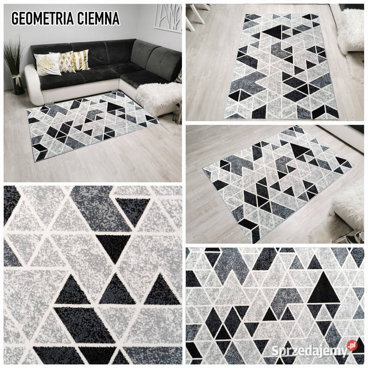 DYWAN 140X200 IDEA GEOMETRIA CIEMNA GĘSTY WŁOS podlaskie