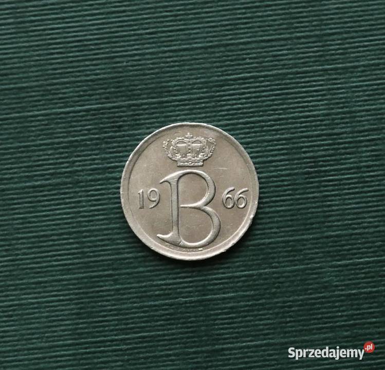 BELGIA 25 centymów 1966r Napis francusku Gliwice