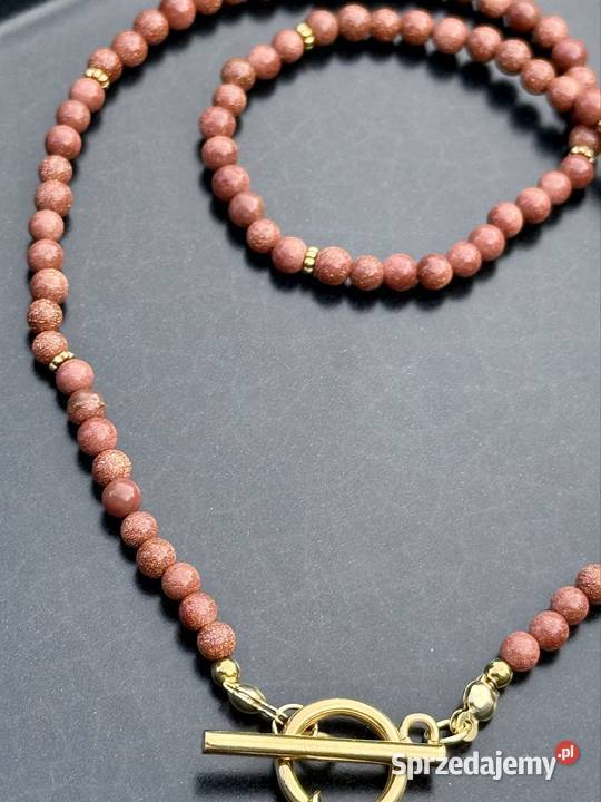 Naszyjnik choker kamienie naturalne piasek Tarnobrzeg