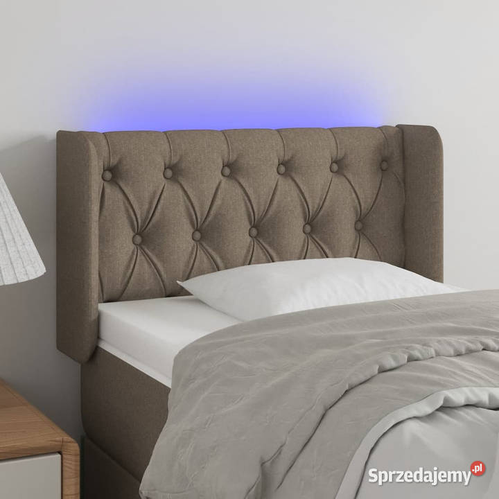 Zagłówek do łóżka z LED taupe 83x16x7888 tkanina Warszawa