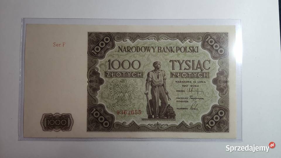 RARYTAS 1000 złotych 1947 kolejna numeracja Warszawa