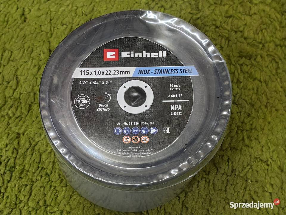 Einhell Tarcze do metalu 115x10 mm 50 Nowe