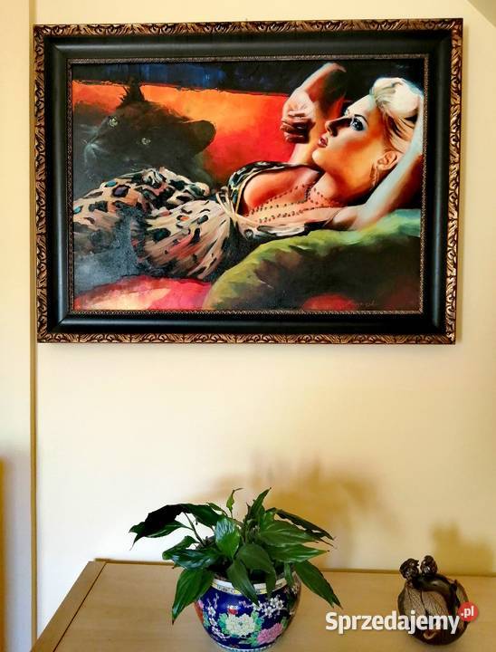 Obraz olejny Kobieta kot Łódź