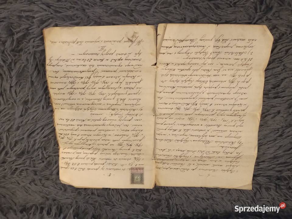 Kompletny dokument 1896r Umowa o dział Do śląskie Katowice sprzedam