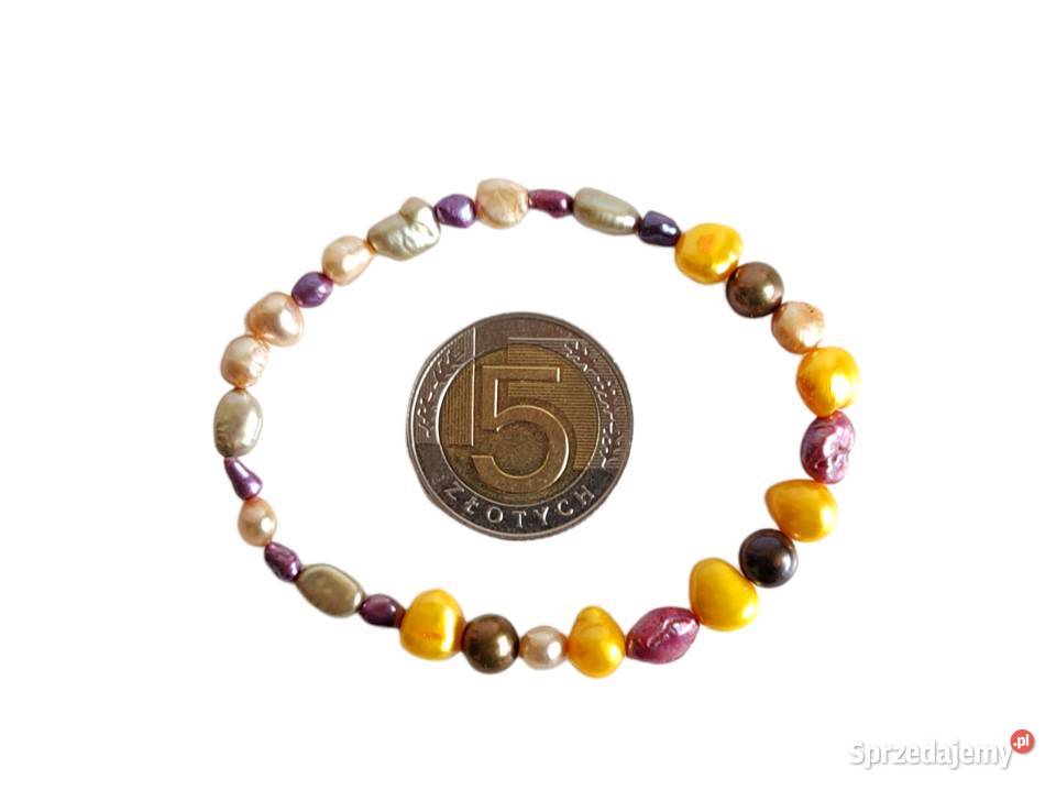 7481 Ładna Bransoletka z Barwionych Pereł