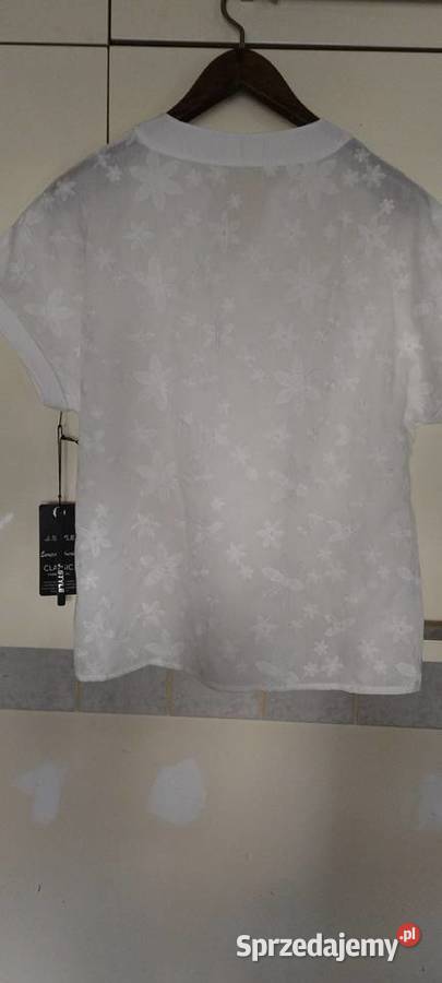 Bluzka biała w kwiatki wyciskane białe Lublin sprzedam