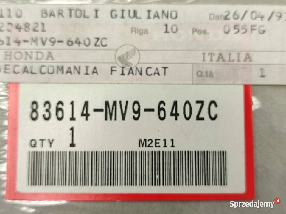 NAKLEJKA CBR PRAWA ZADUPEK HONDA CBR600F