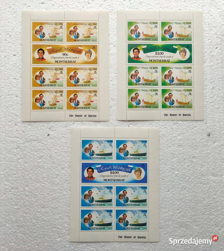 Royal Wedding Montserrat bloki znaczki małopolskie Kraków