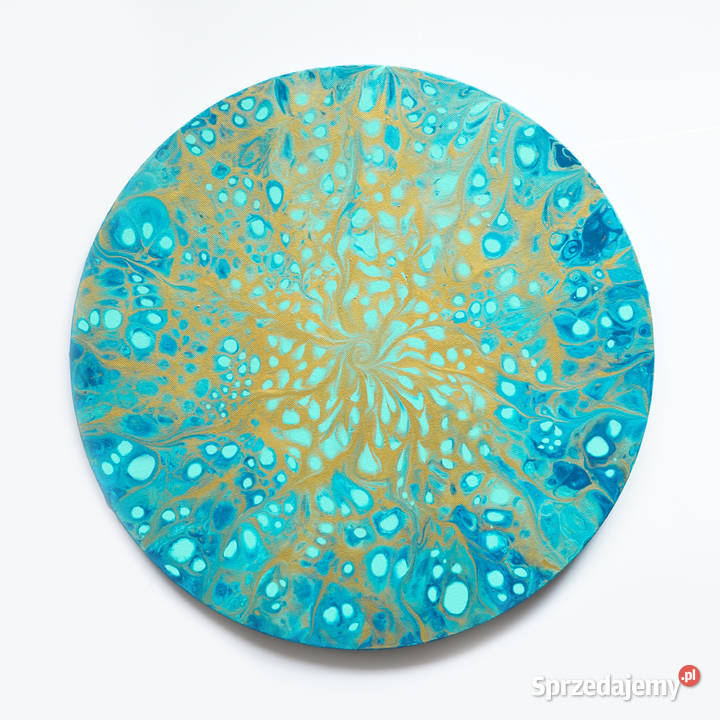 Okrągły obraz Serce Oceanu średnica 40 acrylic Warszawa