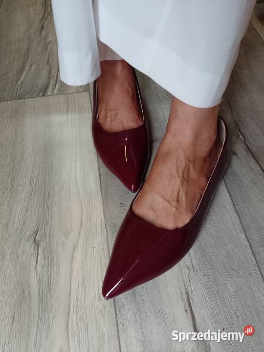 4344 Bordowe baleriny wieczorowe NOWE Kraków