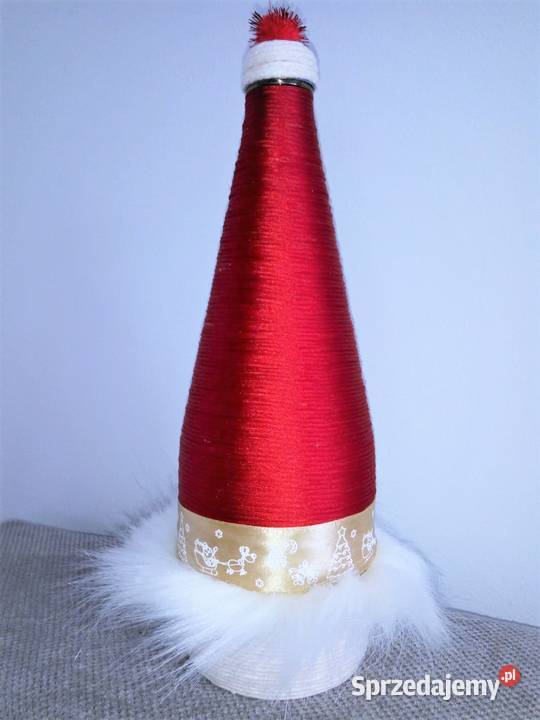 Butelka ręcznie zdobiona Boże Narodzenie Santa Dom i Ogród sprzedam