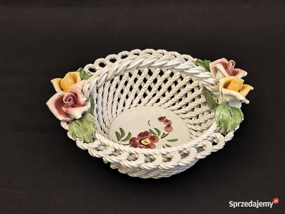 Koszyk porcelanowy ażurowy pleciony włoski Porcelana i szkło Chełm