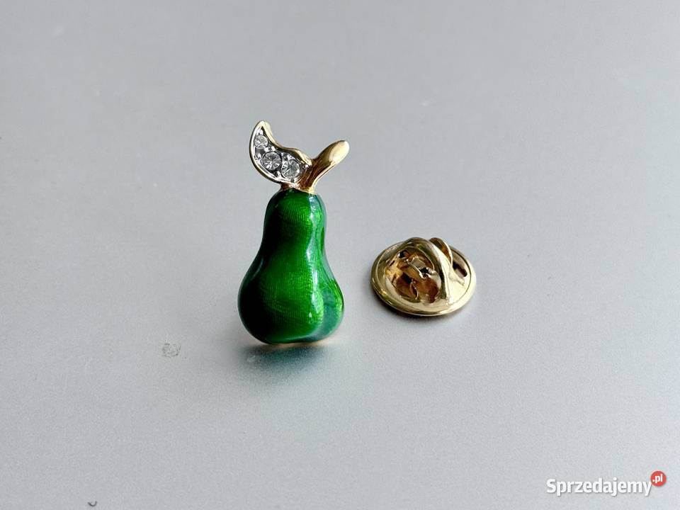 Gruszka przypinka CABOUCHON vintage Warszawa
