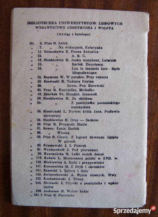 Eliza Orzeszkowa A B C 1946 Proza i poezja