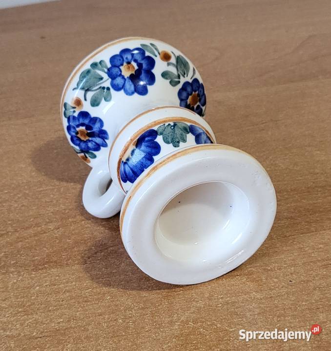 Świecznik zdobiony w kwiaty folklor lata PRL Włodawa