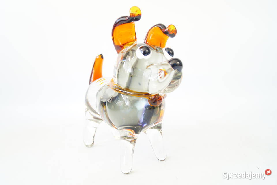 Figura szklana figura Murano style pies piesek Gizałki sprzedam