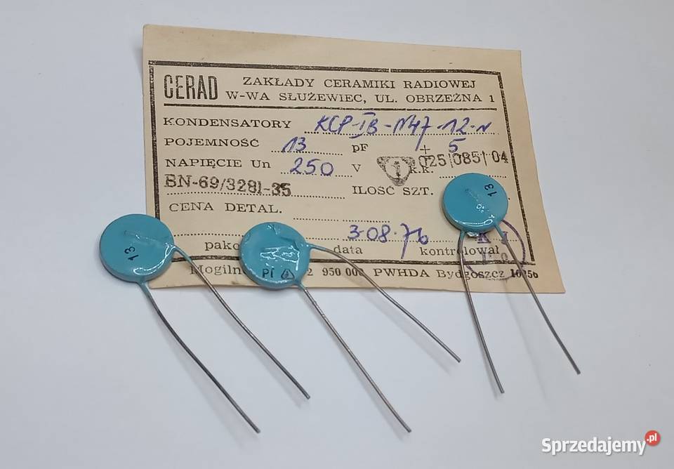 Kondensator 13pF 250V KCP CERAD Gdańsk